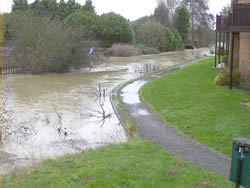 January 3rd 2003, 2.30 pm - River Flit flood level falling (View east from bridge)