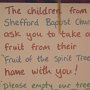 The Children from Shefford Baptist Church entered a "Fruit of the Spirit Tree", inviting visitors to empty the tree by helping themselves to the fruit...