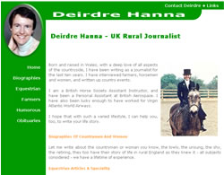 SCREENSHOT: New website by Deirdre Hanna - UK rural journalist