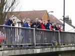 Photo: The YNU  group gather on the bridge to start collecting their water